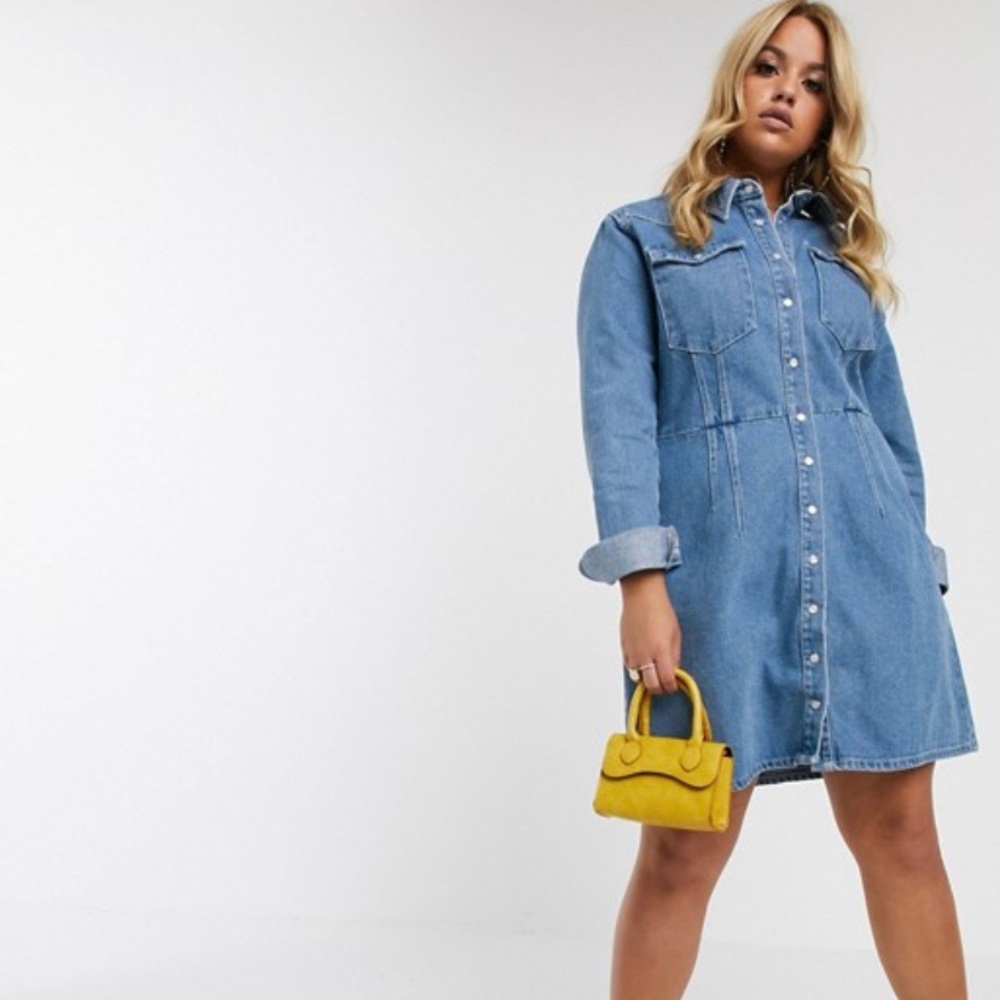 New ASOS Curve Ethically Made Denim Dress size 24